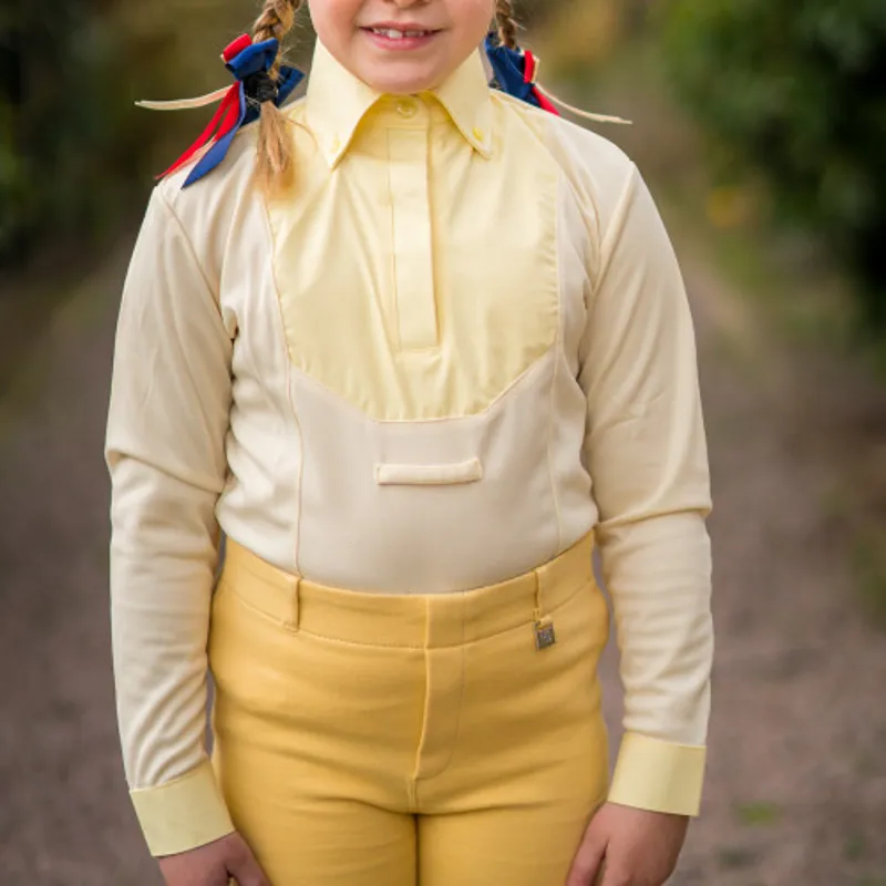 Hy Equestrian Junior Dedham Tie Shirt in Yellow - WEB EXCLUSIVE