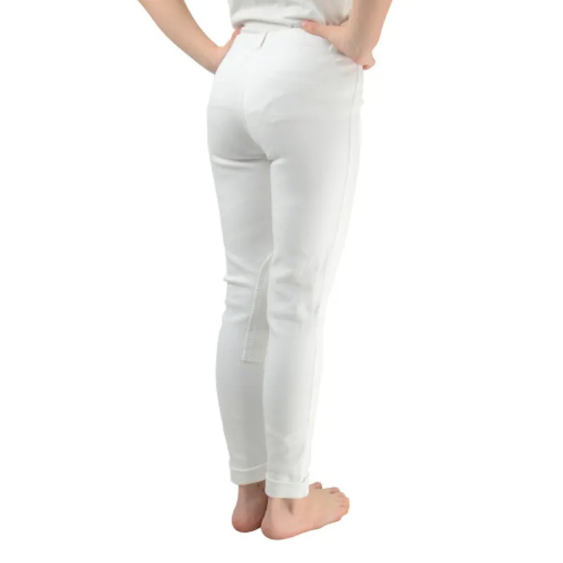 Hy Equestrian Junior Milligan Jodhpurs in White - WEB EXCLUSIVE