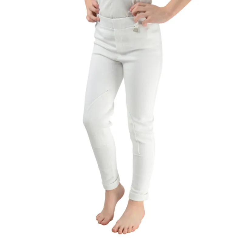 Hy Equestrian Junior Milligan Jodhpurs in White - WEB EXCLUSIVE