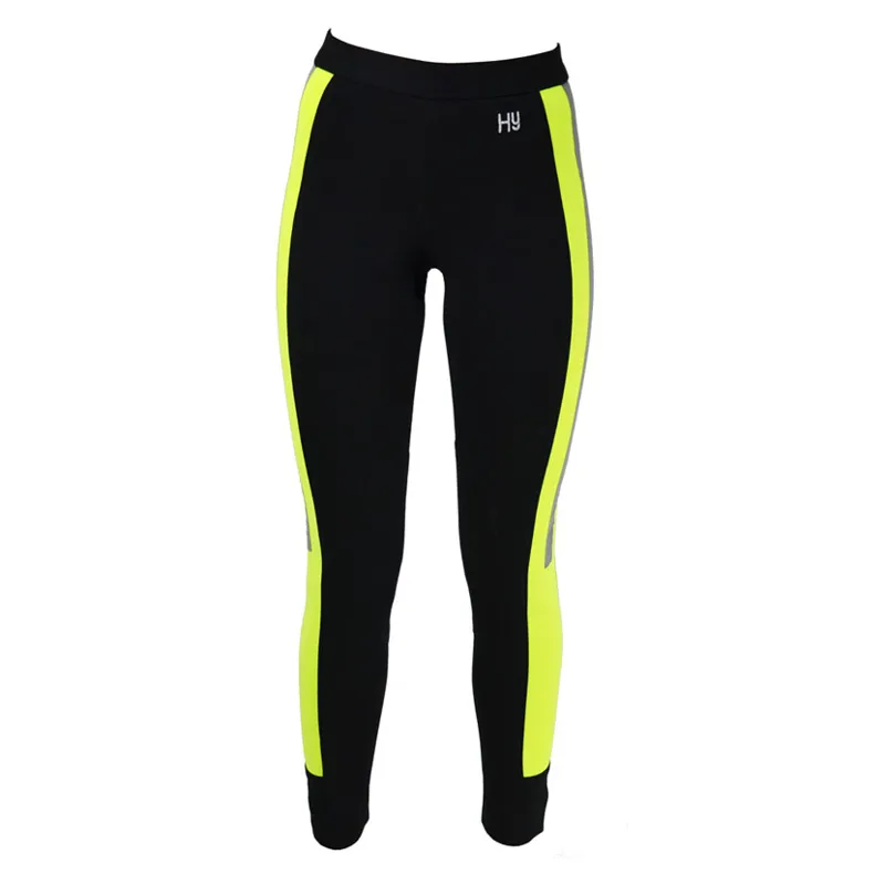 Hy Equestrian Reflective Ladies Jodhpurs in Yellow - WEB EXCLUSIVE