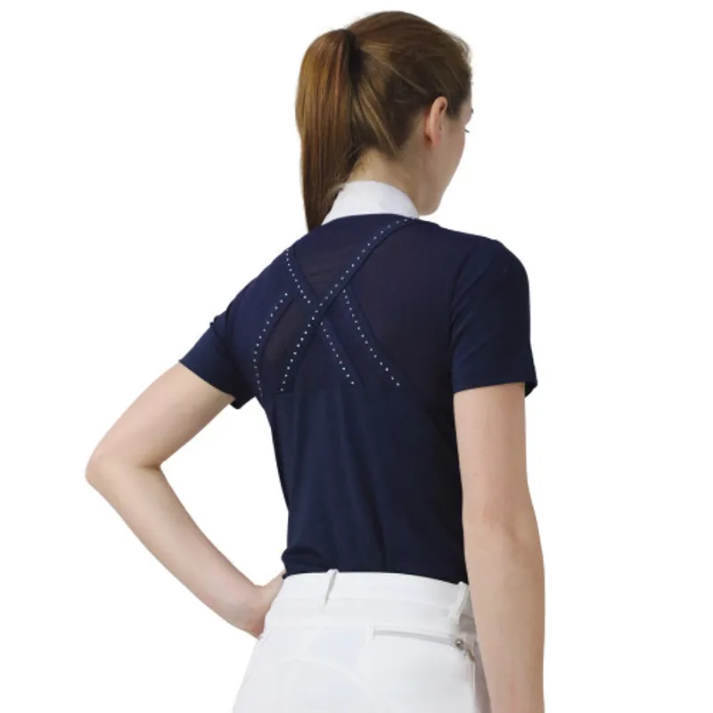 Hy Equestrian Suki Show Shirt in Navy - WEB EXCLUSIVE