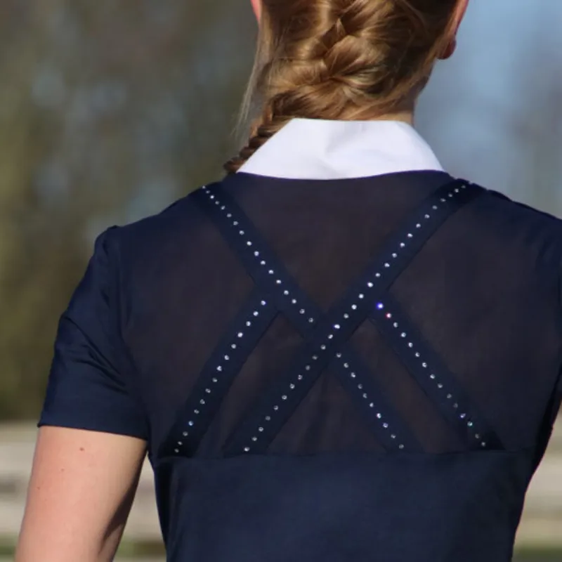 Hy Equestrian Suki Show Shirt in Navy - WEB EXCLUSIVE