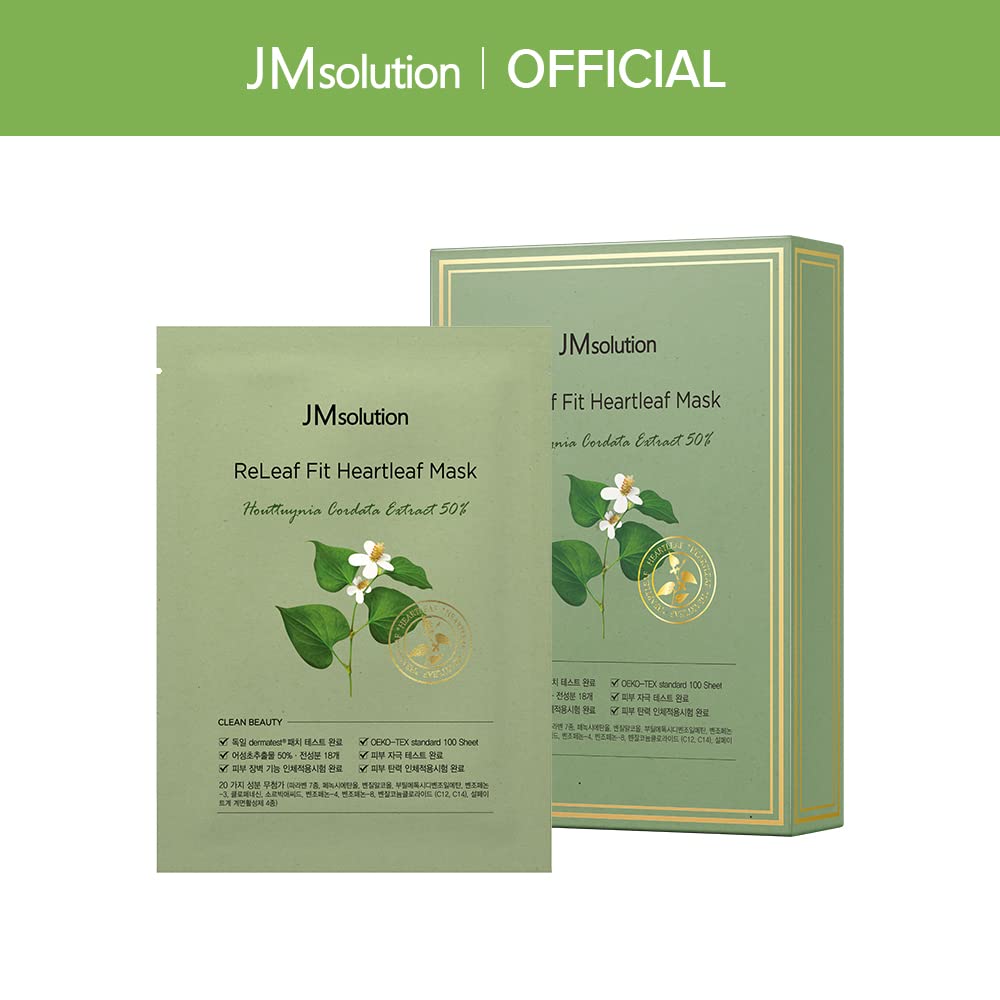 JM Solution ReLeaf Fir Heartleaf Masks Sensitive Skincare Soothing Moisture