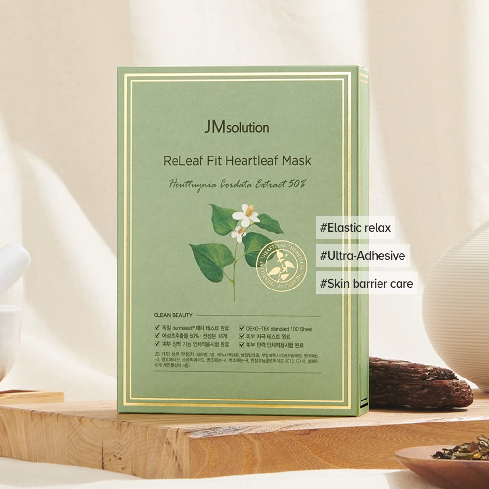 JM Solution ReLeaf Fir Heartleaf Masks Sensitive Skincare Soothing Moisture