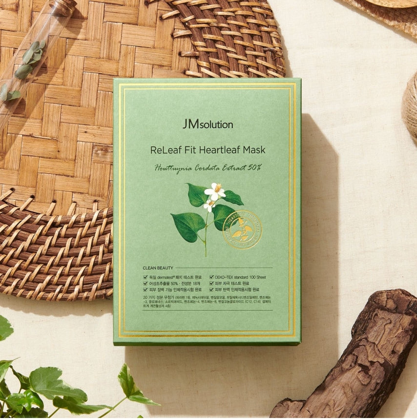 JM Solution ReLeaf Fir Heartleaf Masks Sensitive Skincare Soothing Moisture