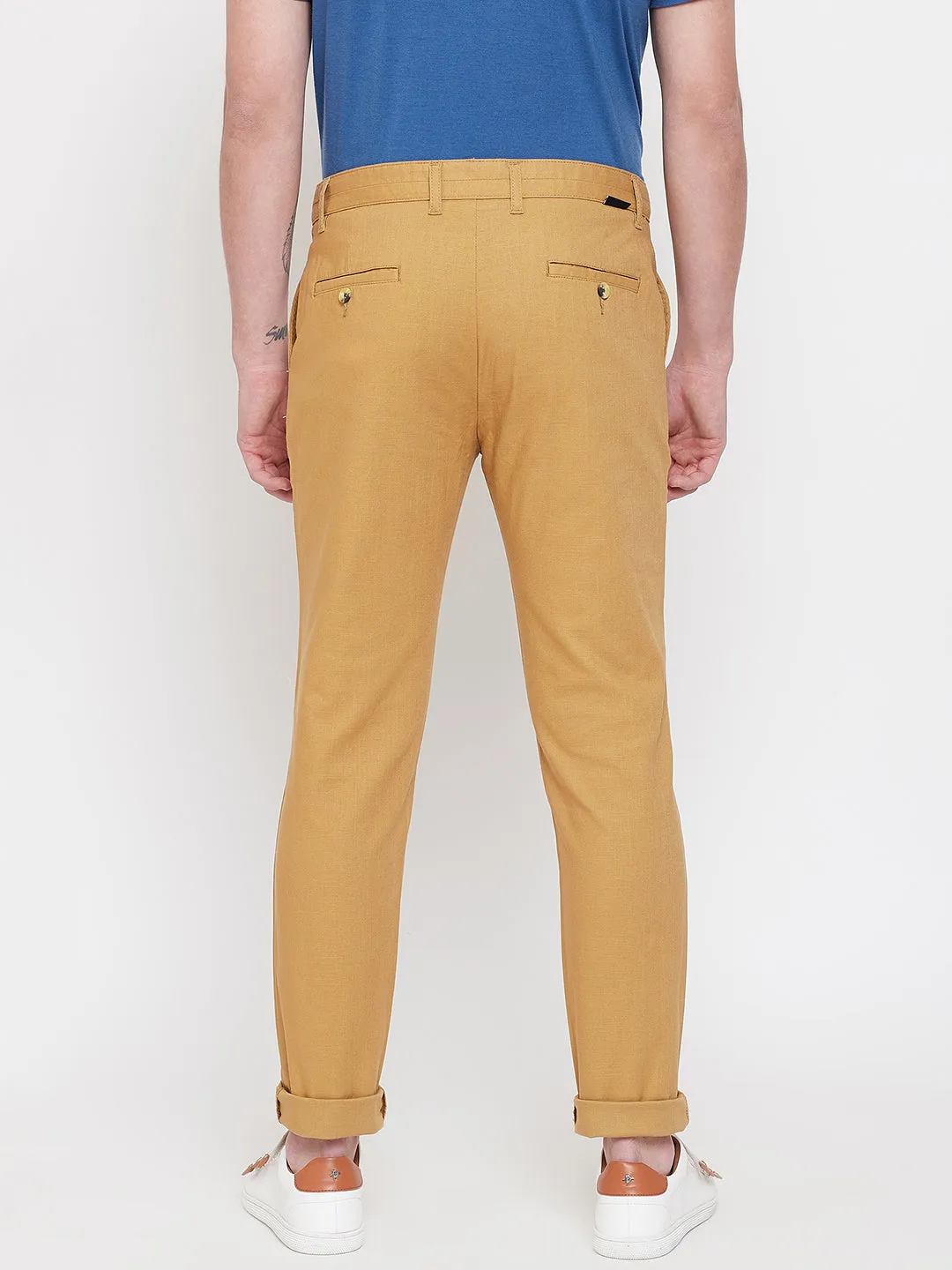 JUMP USA Men Beige Casual Slim Fit Trousers