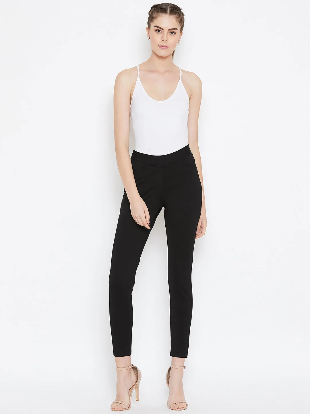 JUMP USA Women Black Solid Casual Skinny fit Trousers