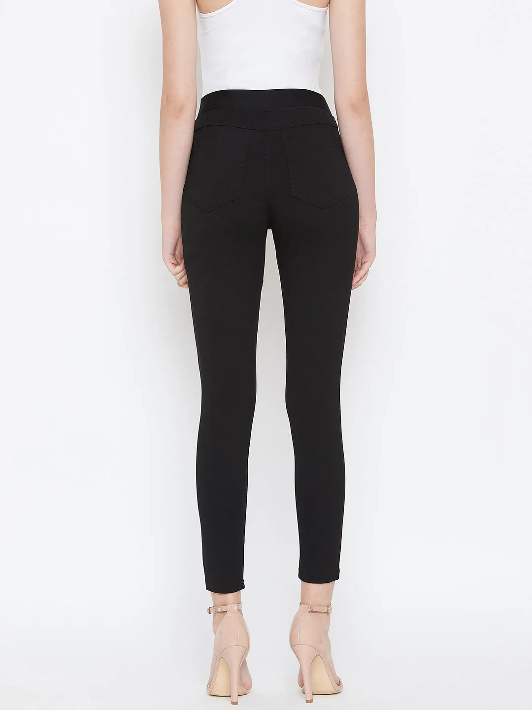 JUMP USA Women Black Solid Casual Skinny fit Trousers