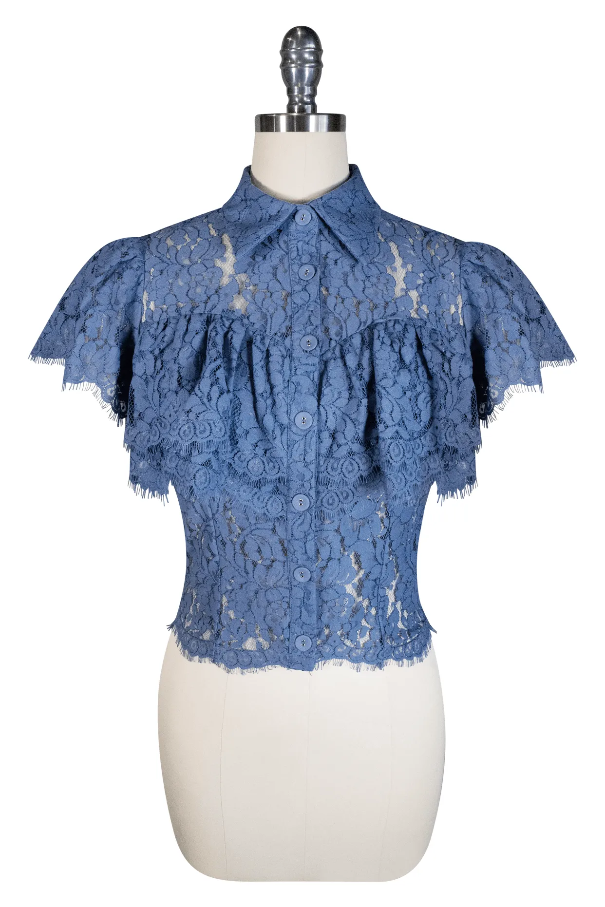 La Luna Lace Blouse (Smokey Blue)