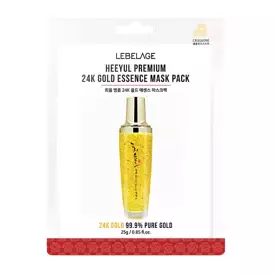 LEBELAGE HEEYUL Premium 24K Gold Essence Masks 10 Sheets Facial Dry Skincare Anti Wrinkles Ageing