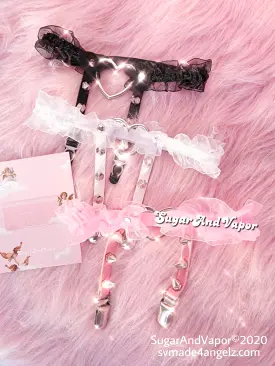 Lolita Frilled Heart Rivets Leg Garter Belt