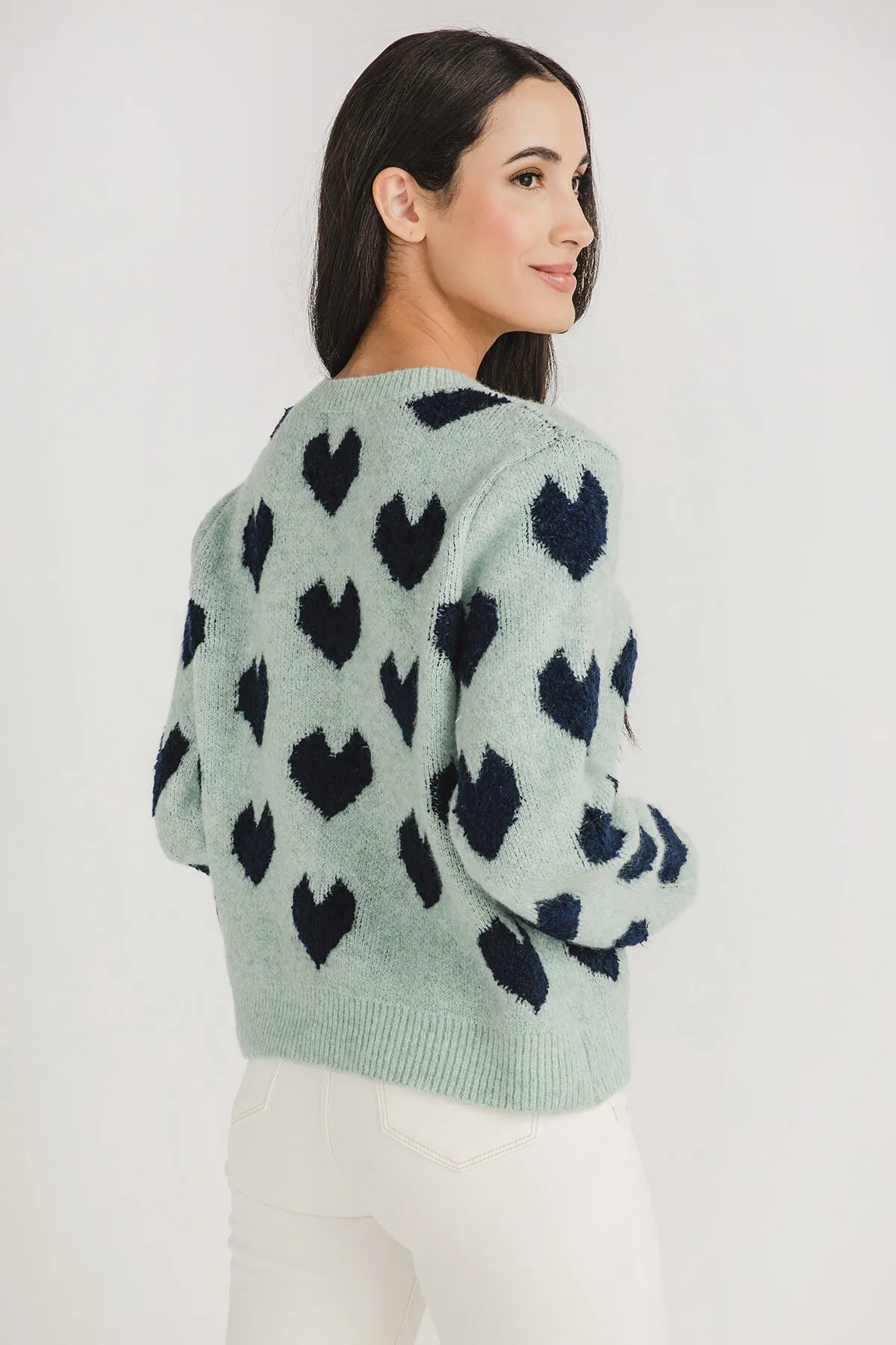 &Merci Fuzzy Heart Sweater