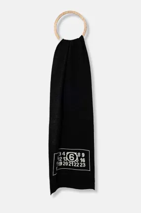 MM6 Maison Margiela wool blend scarf black color S52TE0055.M13050