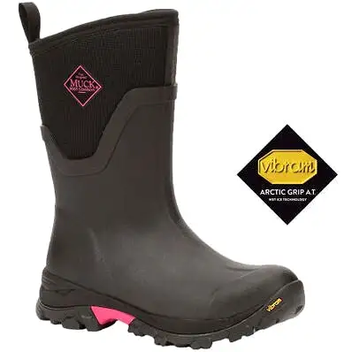 Muck Women's Arctic Ice Vibram WP Terrain Mid Work Boot -Black- ASVMA404