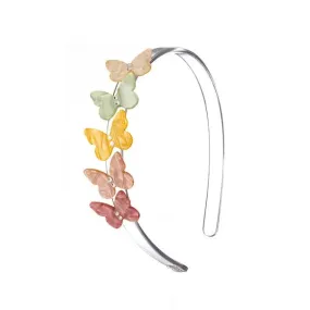 Multi Butterflies Pastel Pearlized Shades Headband