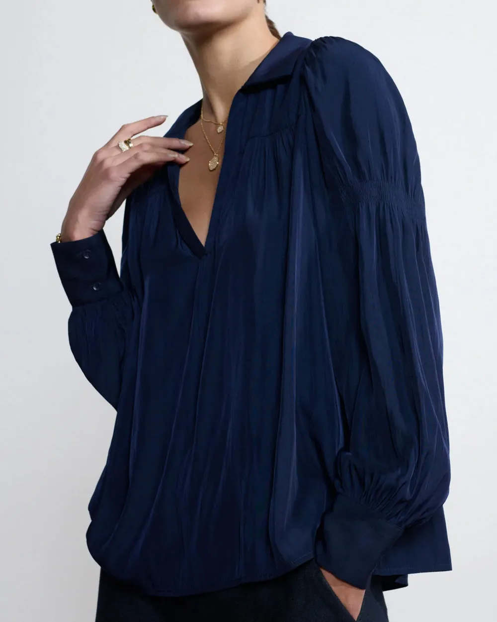 Navy Anson Blouse