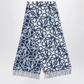 NAVY/WHITE ANAGRAM SCARF IN WOOL BLEND