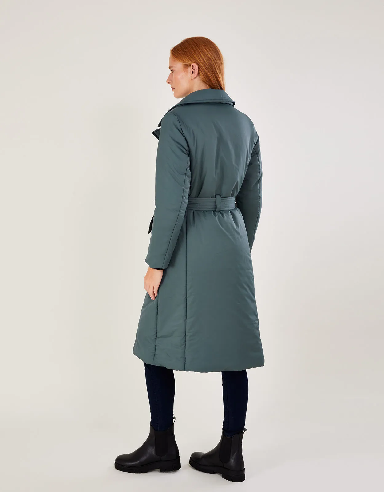 Nina Padded Trench Coat Green