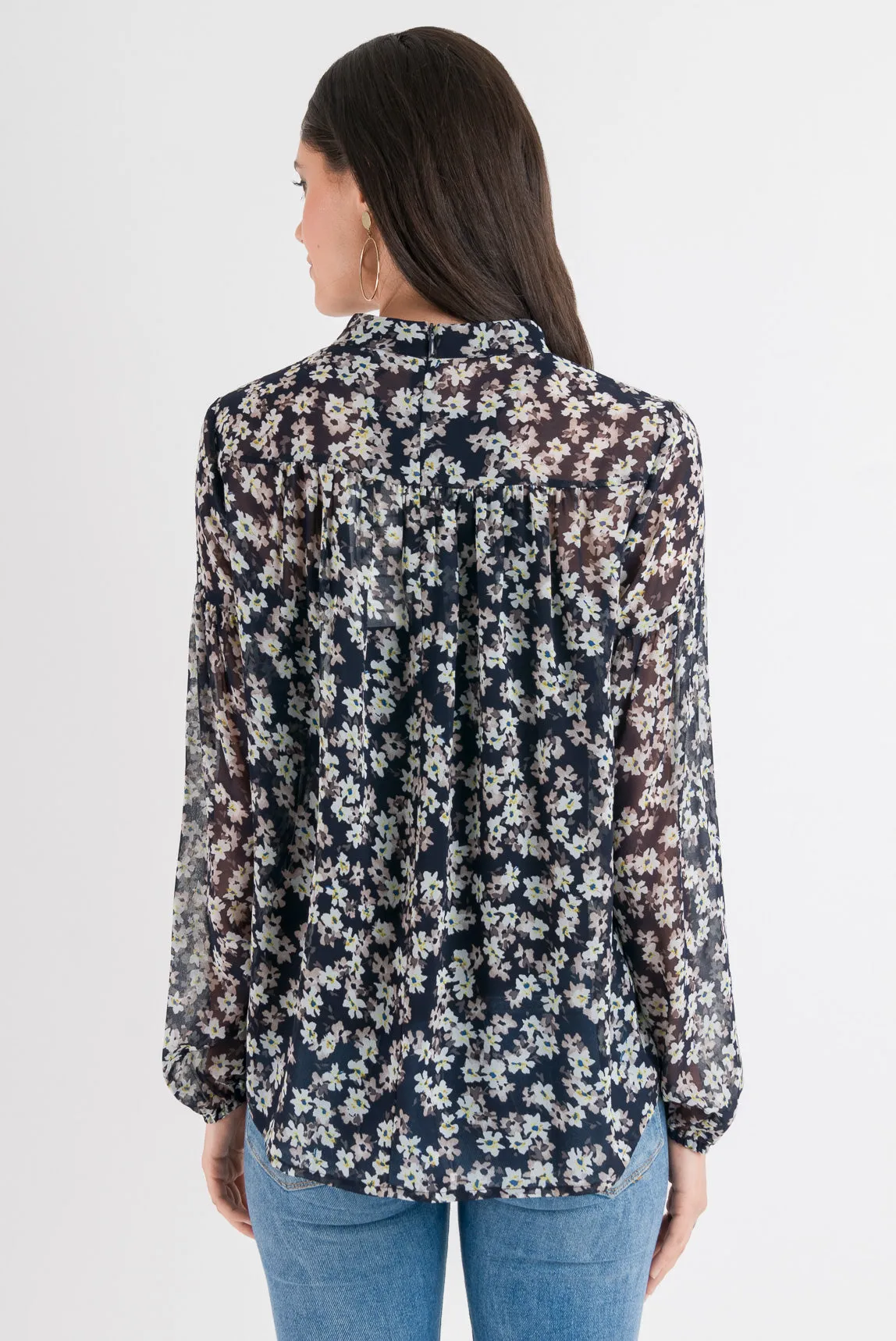 Olivia Blouse - Navy Floral