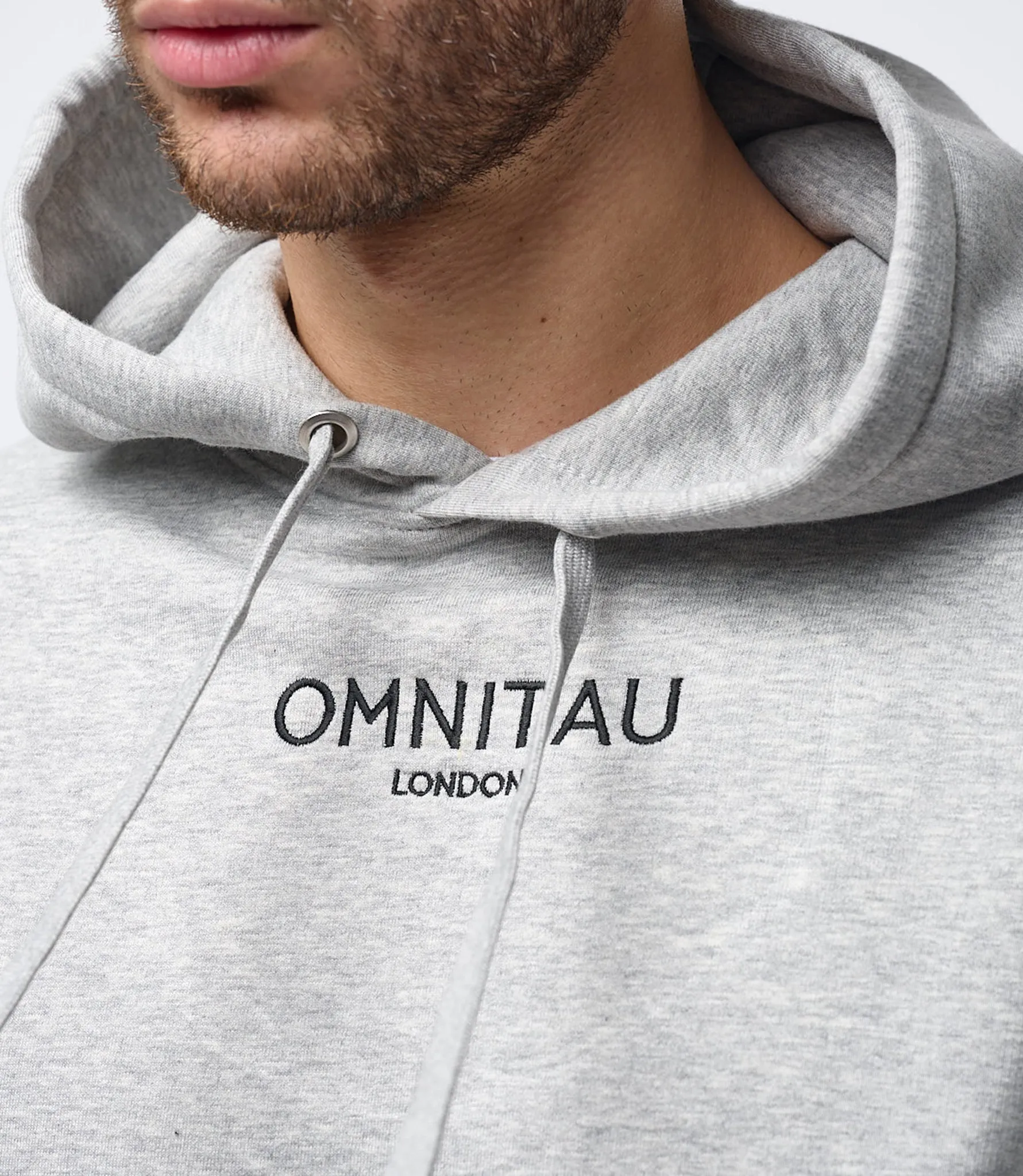 Omnitau Men's Oversized Organic Cotton Hoodie - Heather Grey