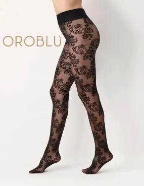 Oroblu Sheer Fine Lace Tights Black