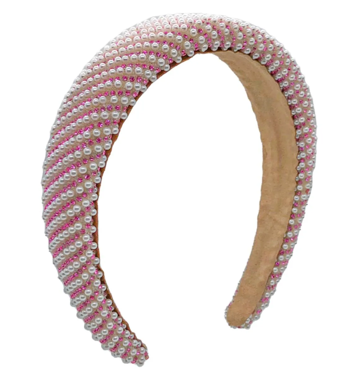 Pink Crystal and Pearl Headband