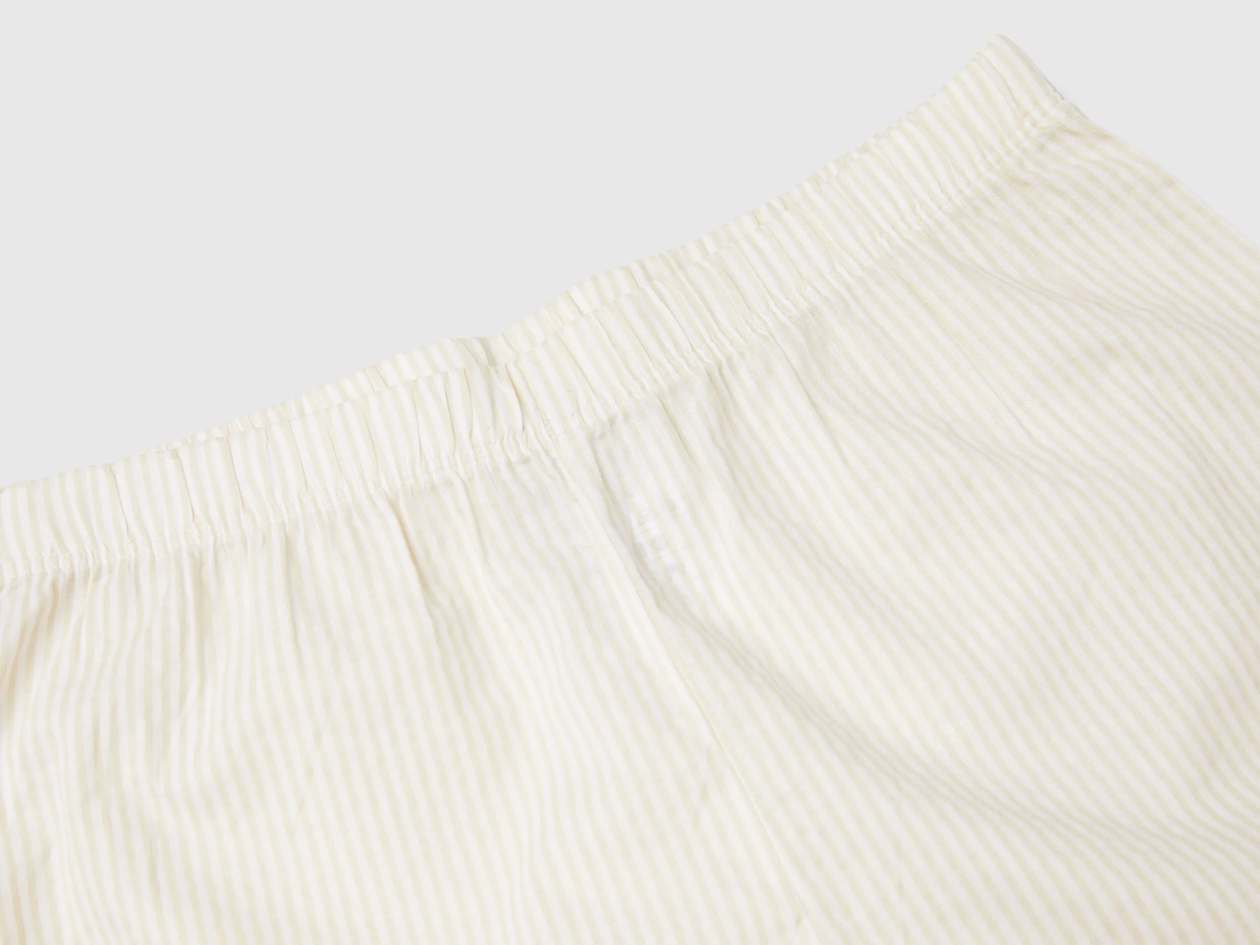 Pyjamas with striped shorts - White | Benetton