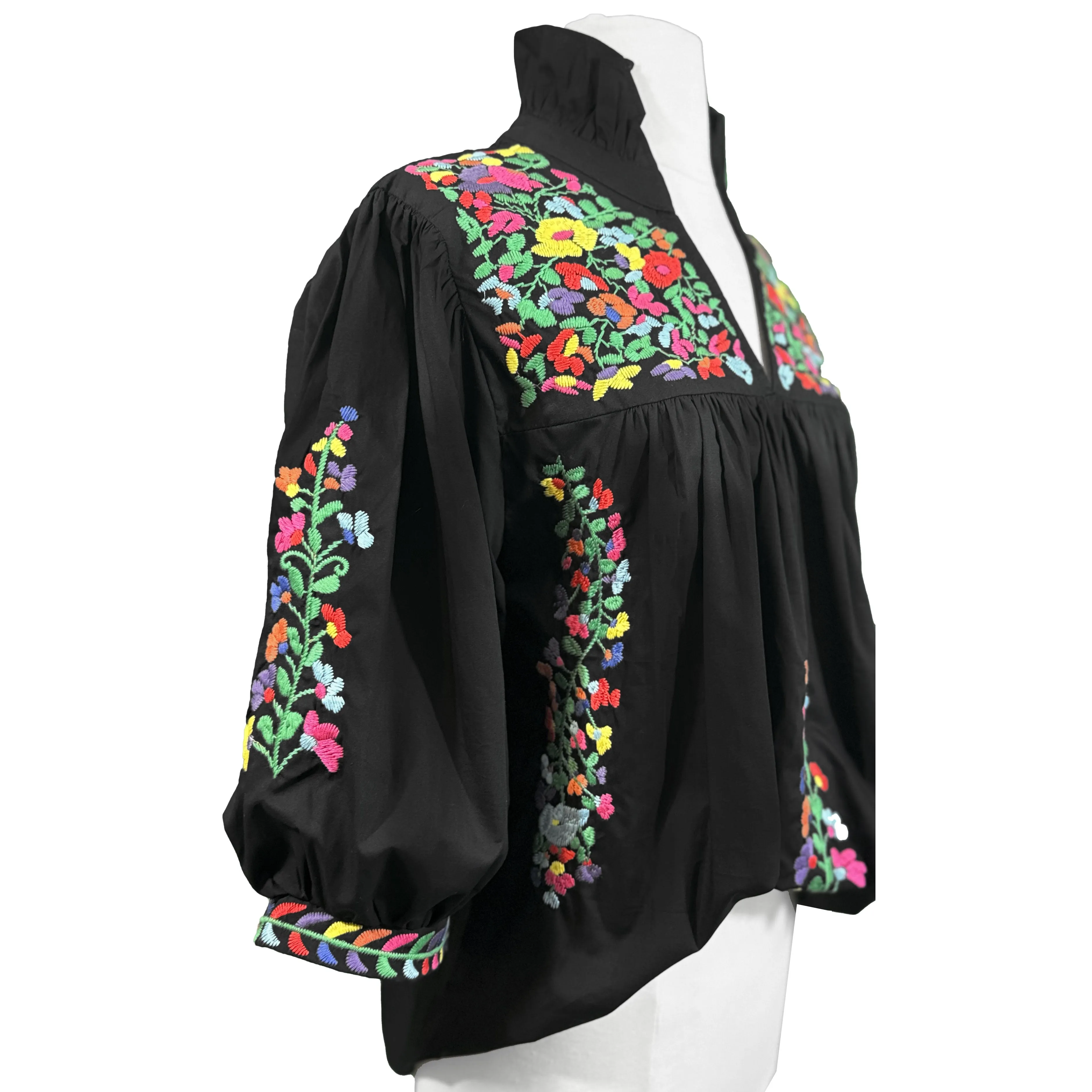 Rainbow Black Tailgater Blouse