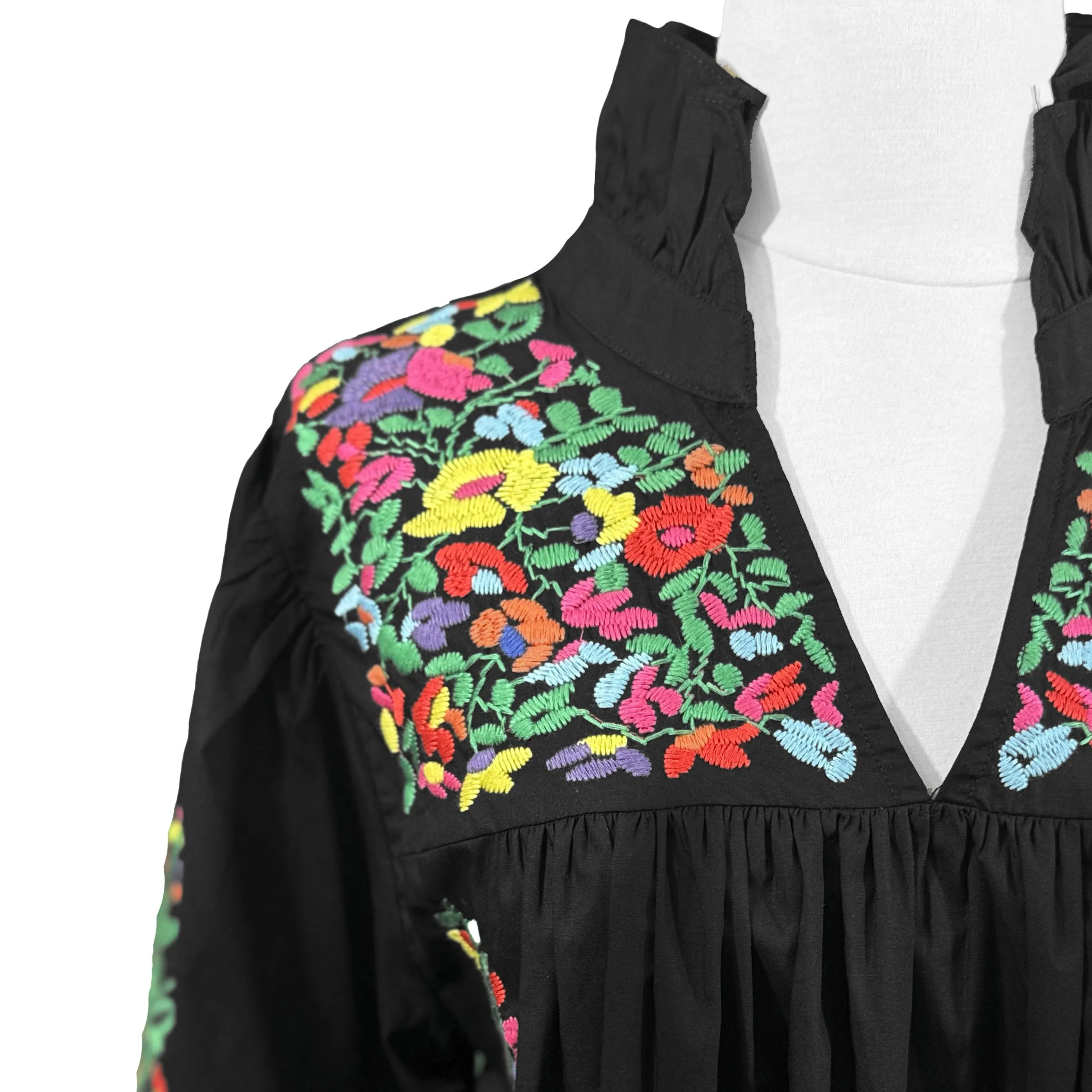 Rainbow Black Tailgater Blouse