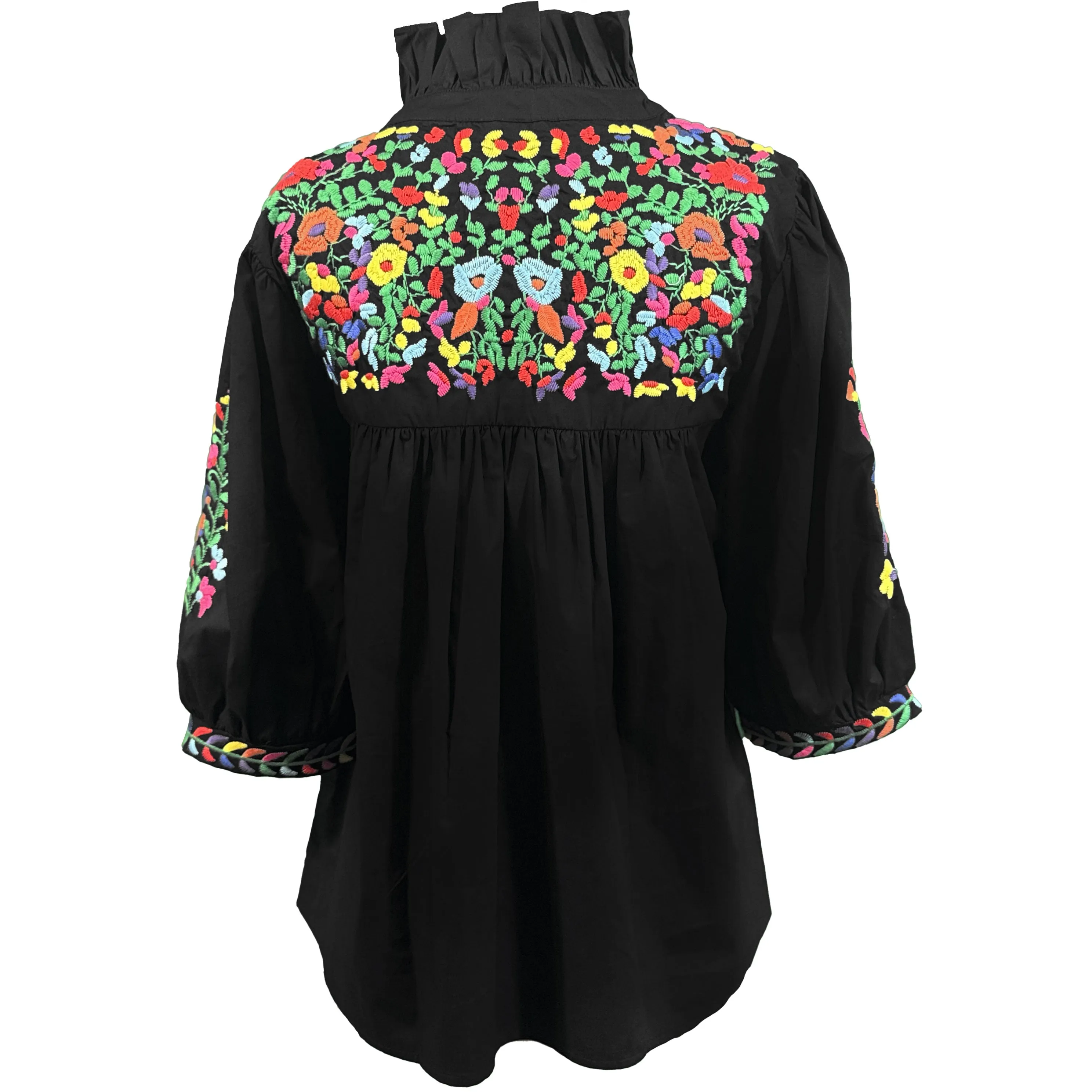 Rainbow Black Tailgater Blouse