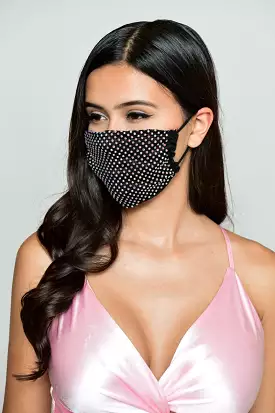 Rhinestone Mesh Face Mask