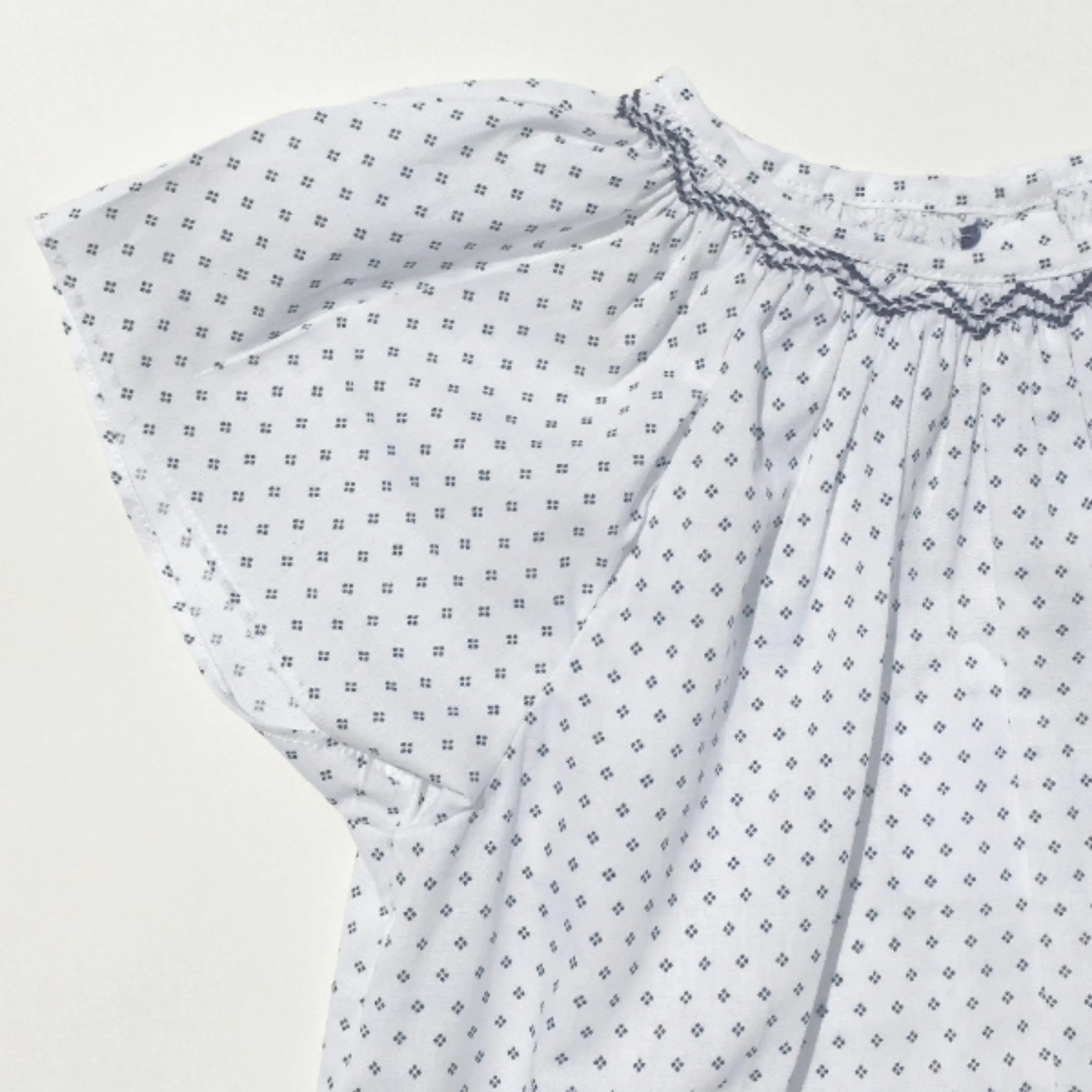 Rose & Theo White Blouse With Smocked Detailing: 6 Years