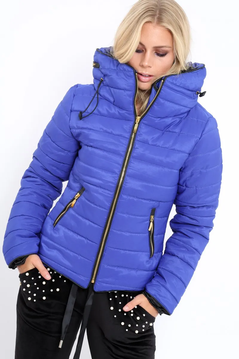 Royal Blue Padded Coat - Zara