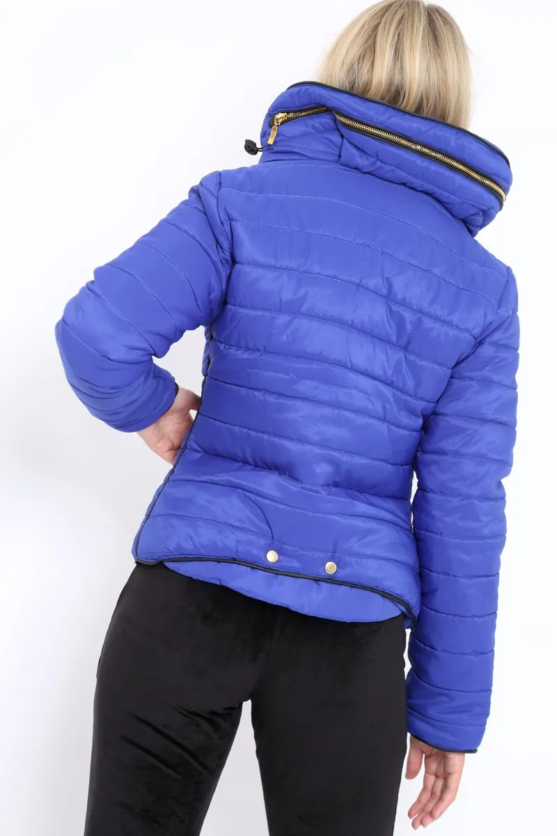 Royal Blue Padded Coat - Zara