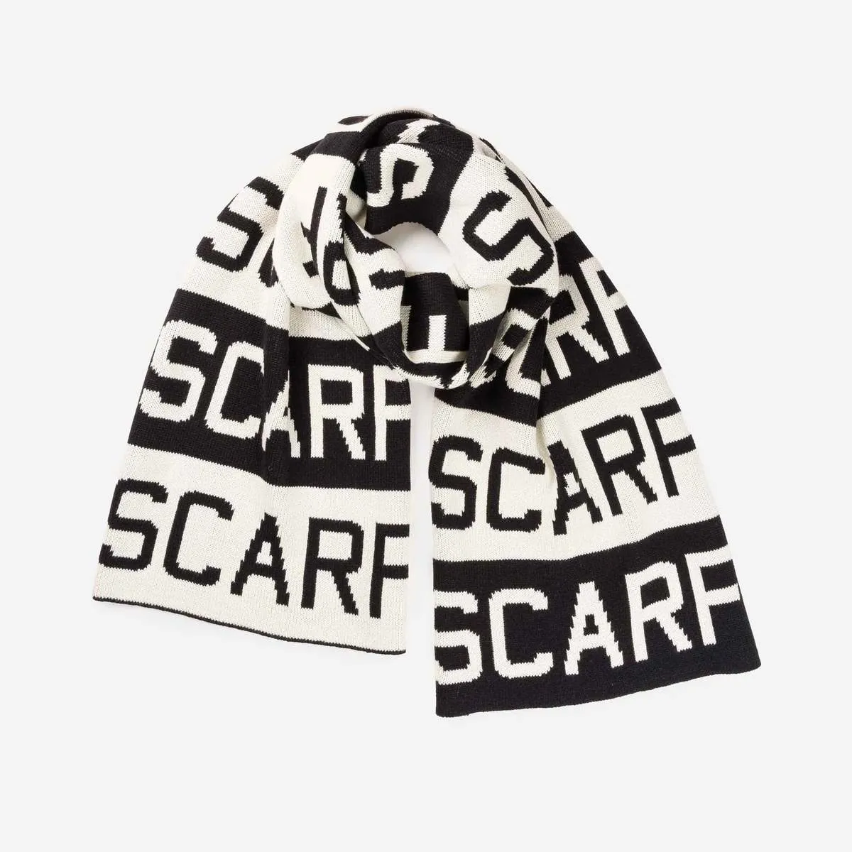 Scarf - Black/White/Rainbow