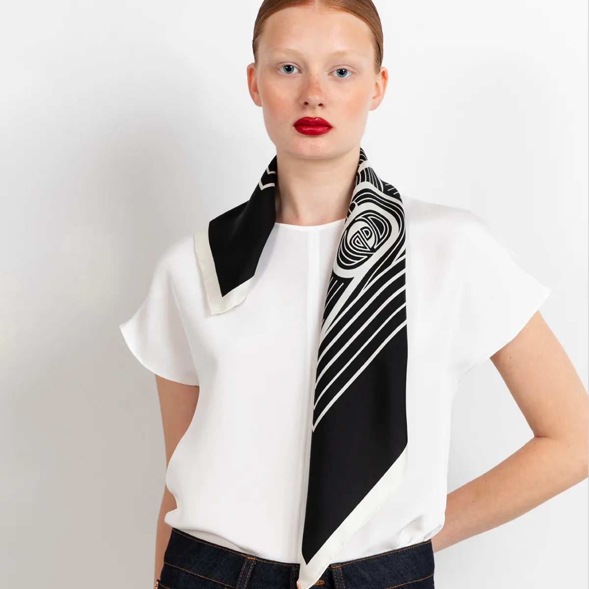 Silk Scarf - Signature Black