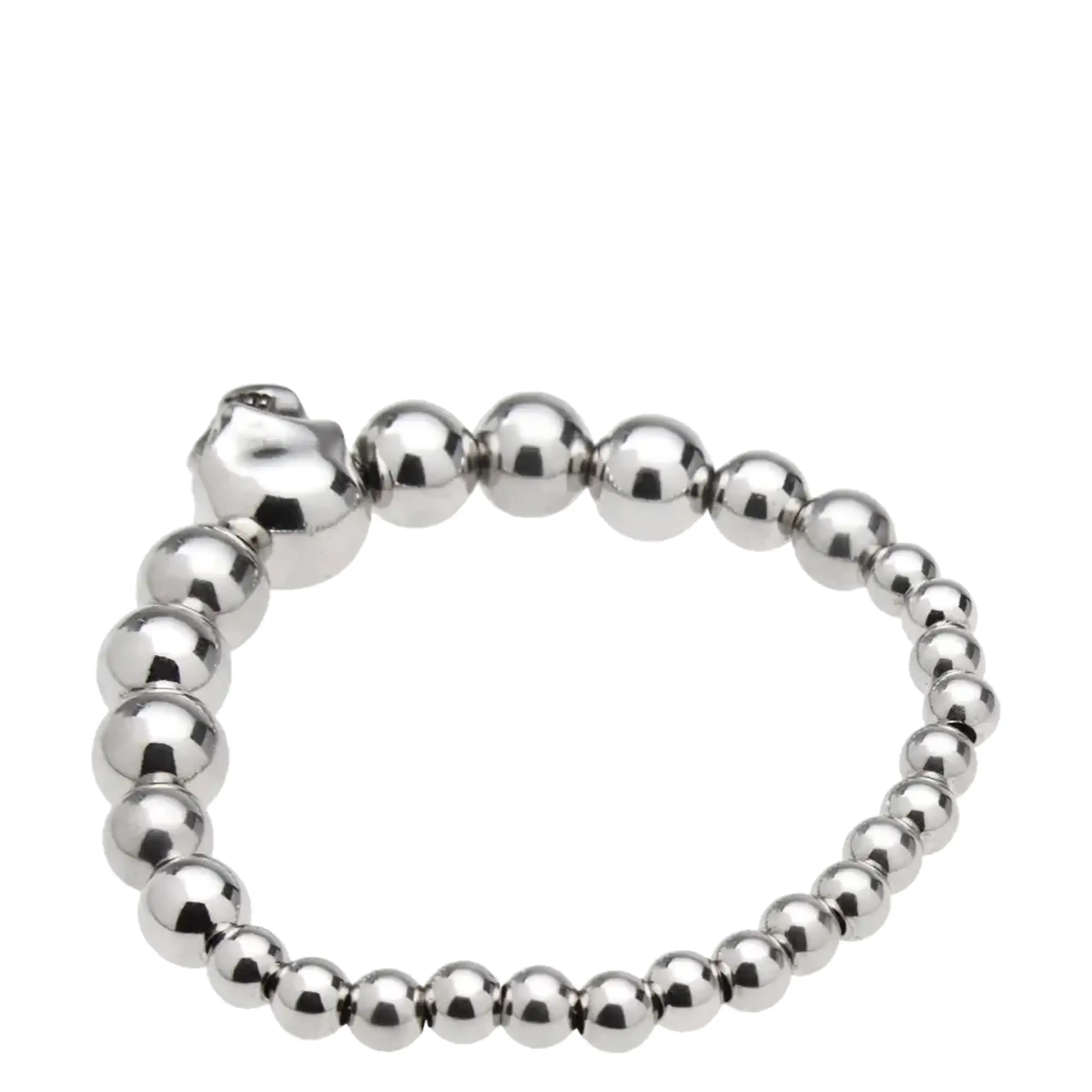 Skull Multi-beaded Bracelet, Silver