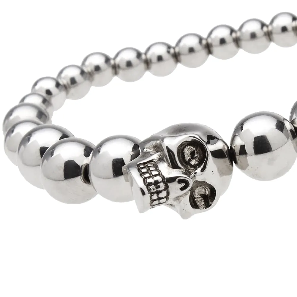 Skull Multi-beaded Bracelet, Silver