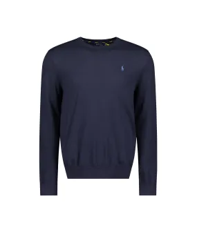 Slim Fit Cotton Sweater - Navy