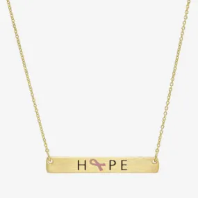 Sparkle Allure Breast Cancer Awareness 14K Gold Over Brass 16 Inch Link Rectangular Pendant Necklace