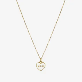 Sparkle Allure Mom Cubic Zirconia 14K Gold Over Brass 16 Inch Cable Heart Pendant Necklace