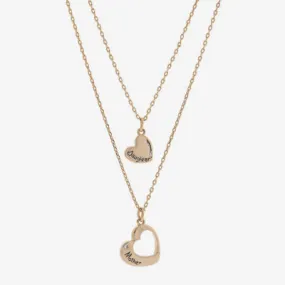 Sparkle Allure You & Me 2-pc. Cubic Zirconia 18K Rose Gold Over Brass 16 Inch Link Heart Necklace Set