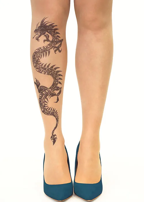 Stop And Stare Black Dragon Tights ()