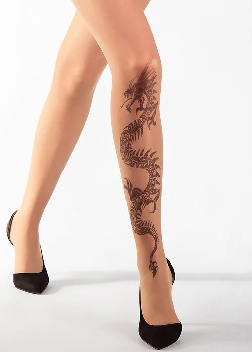 Stop And Stare Black Dragon Tights ()