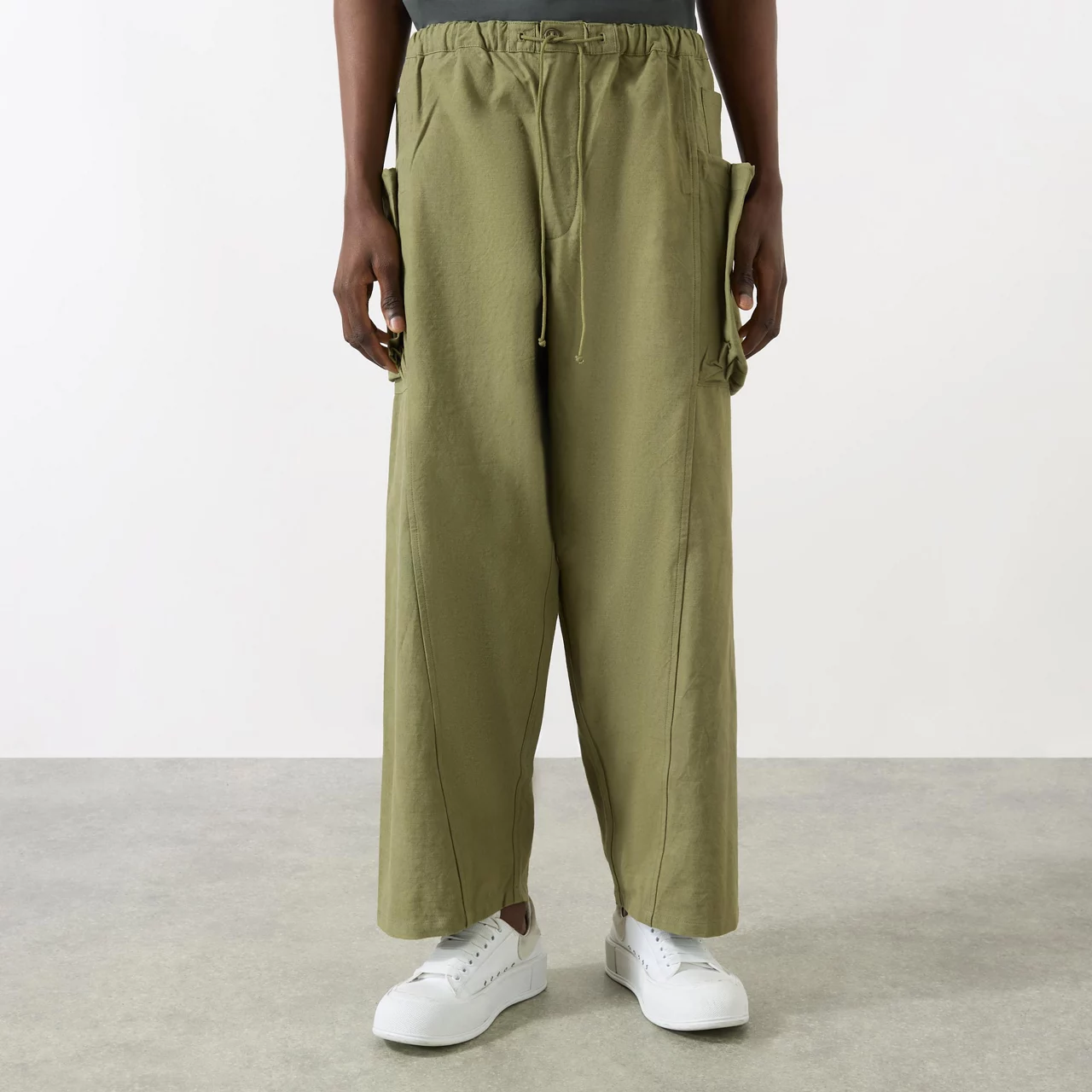 STORY MFG The Sustainable Edit Salt Drawstring Casual Trousers - Olive