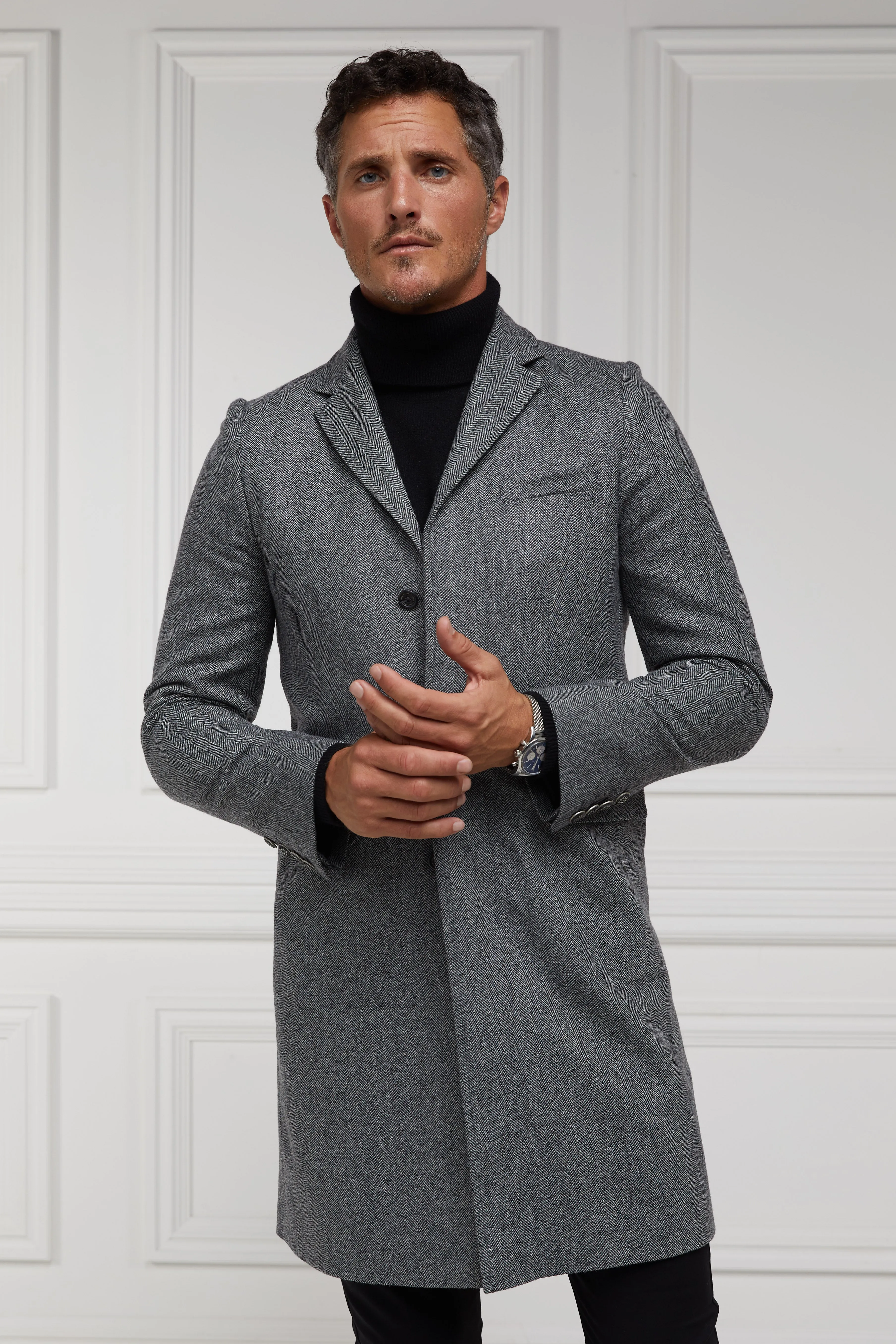 The Cheltenham Coat (Mono Herringbone)