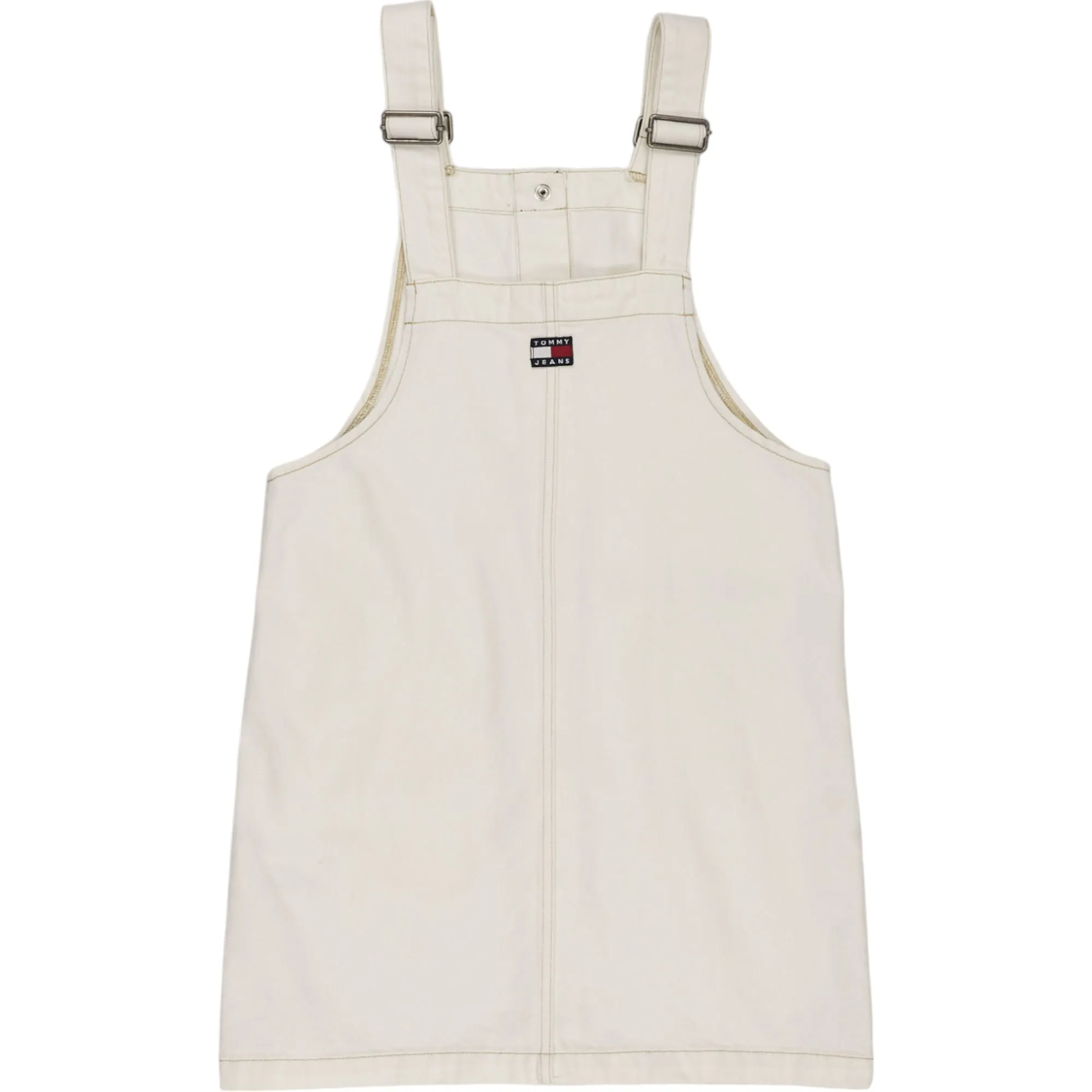 Tommy Jeans White Dungaree Dress