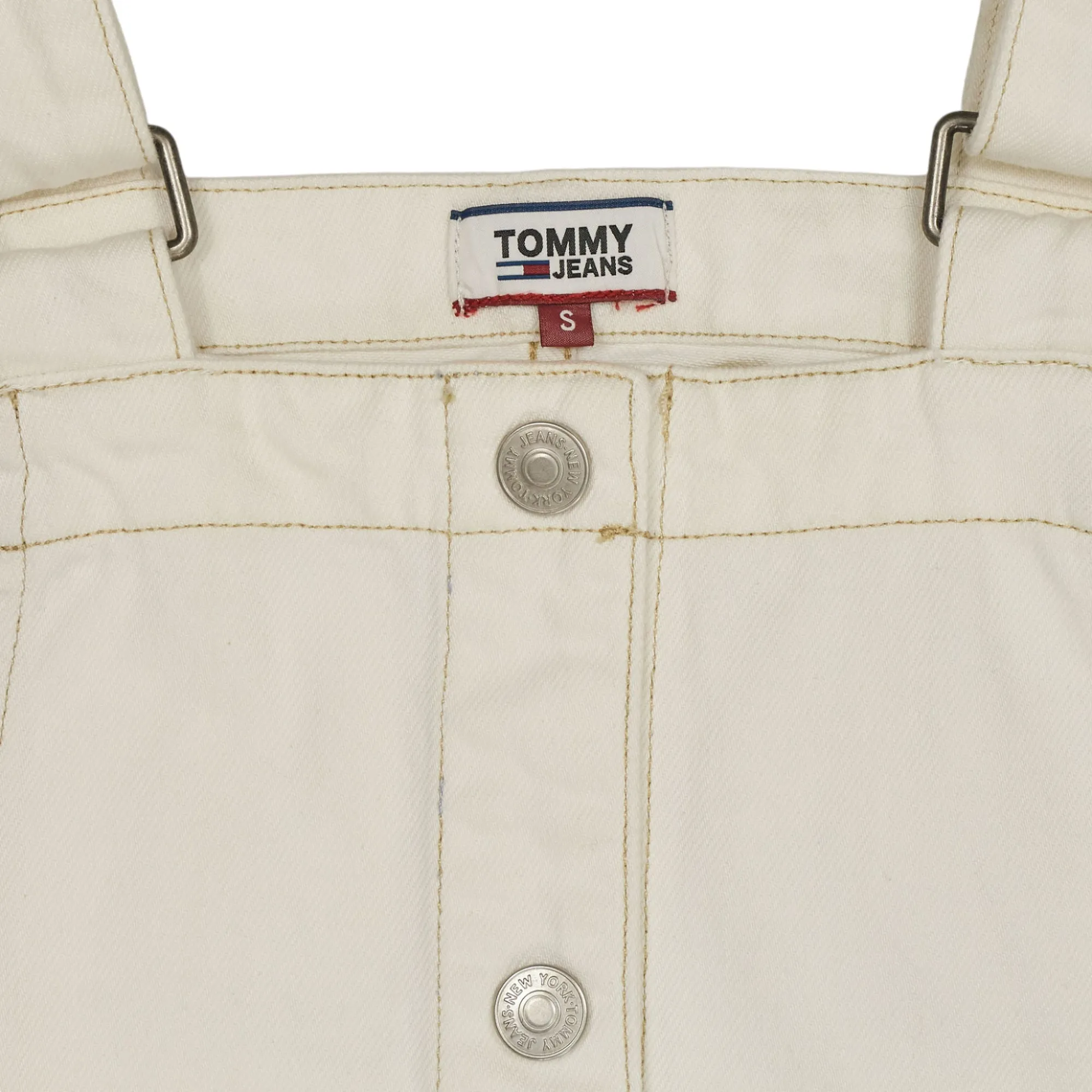 Tommy Jeans White Dungaree Dress