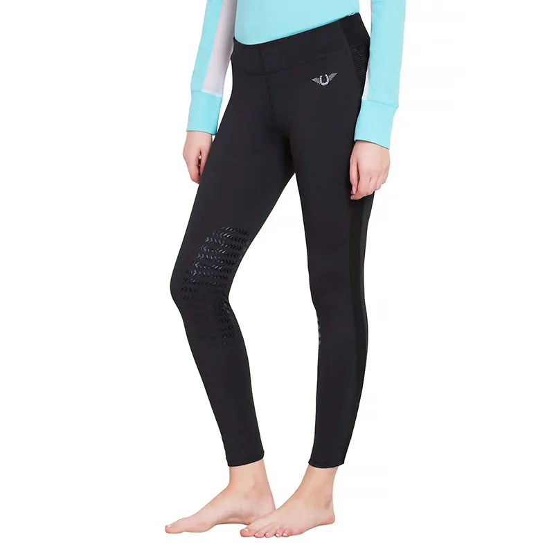 TuffRider Women's Ventilated Schooling Tights - Black/Black