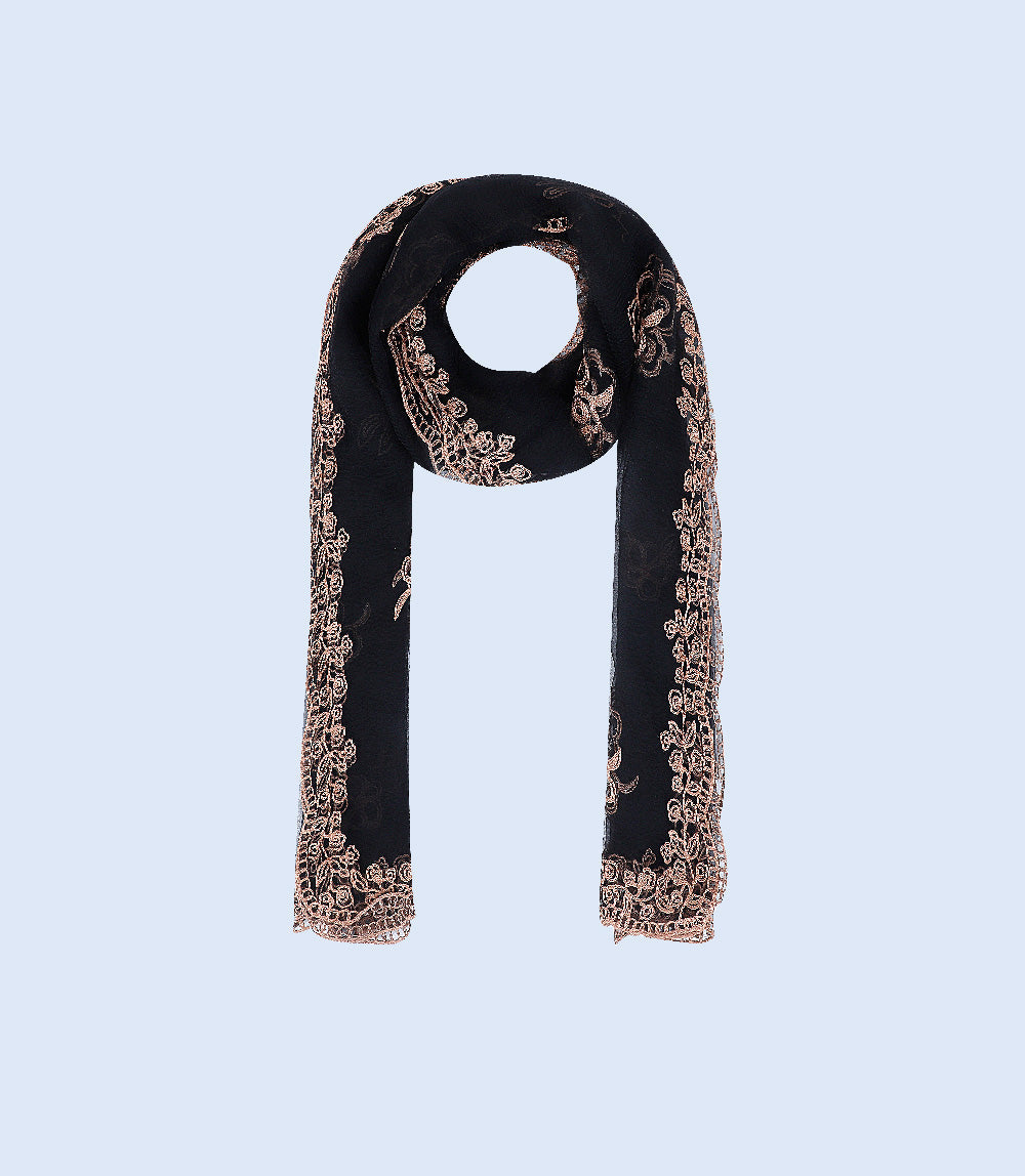 WA0839-BLACK-Scarf For Women